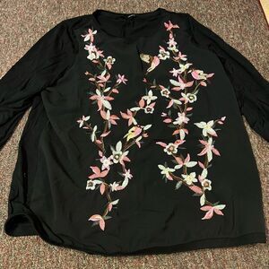 Lecomte floral bird blouse 12